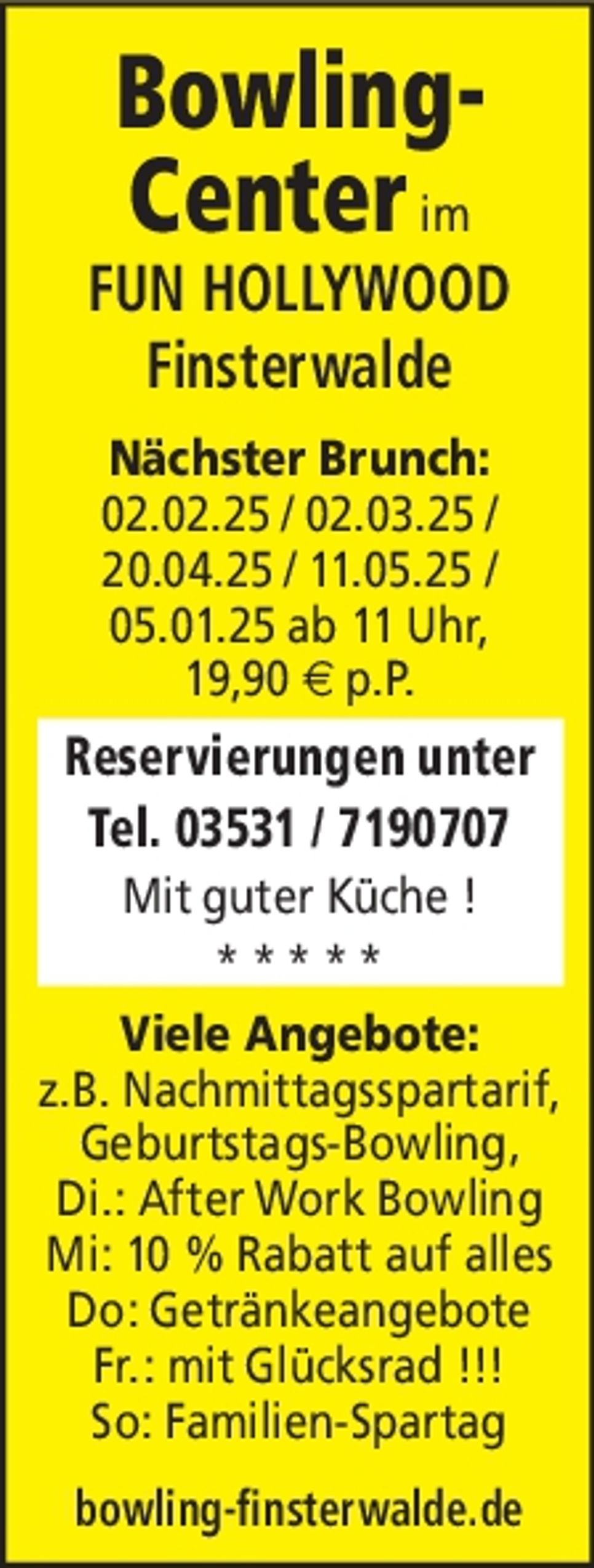 Bowlingcenter Angebote