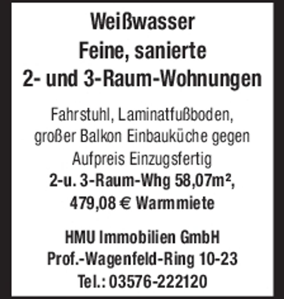 Weißwasser 2- u. 3-R-Whg.