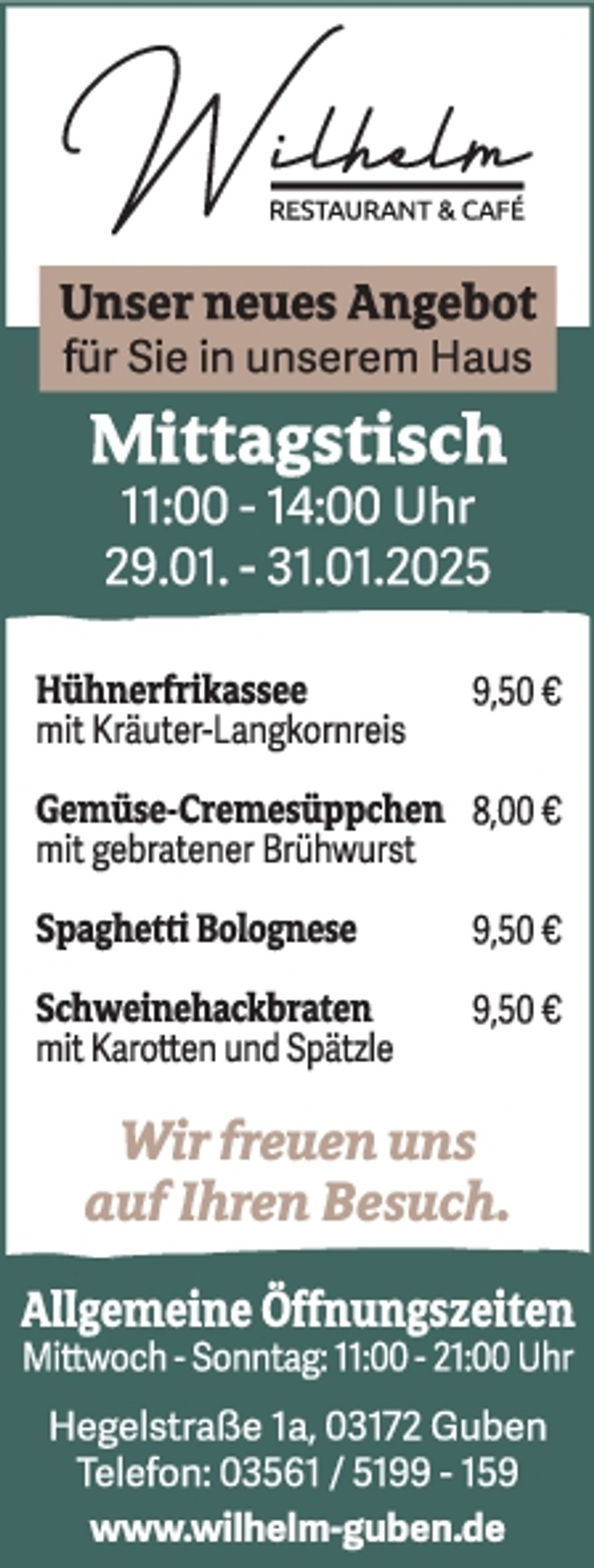 Titelseite Restaurant Wilhelm KW 5